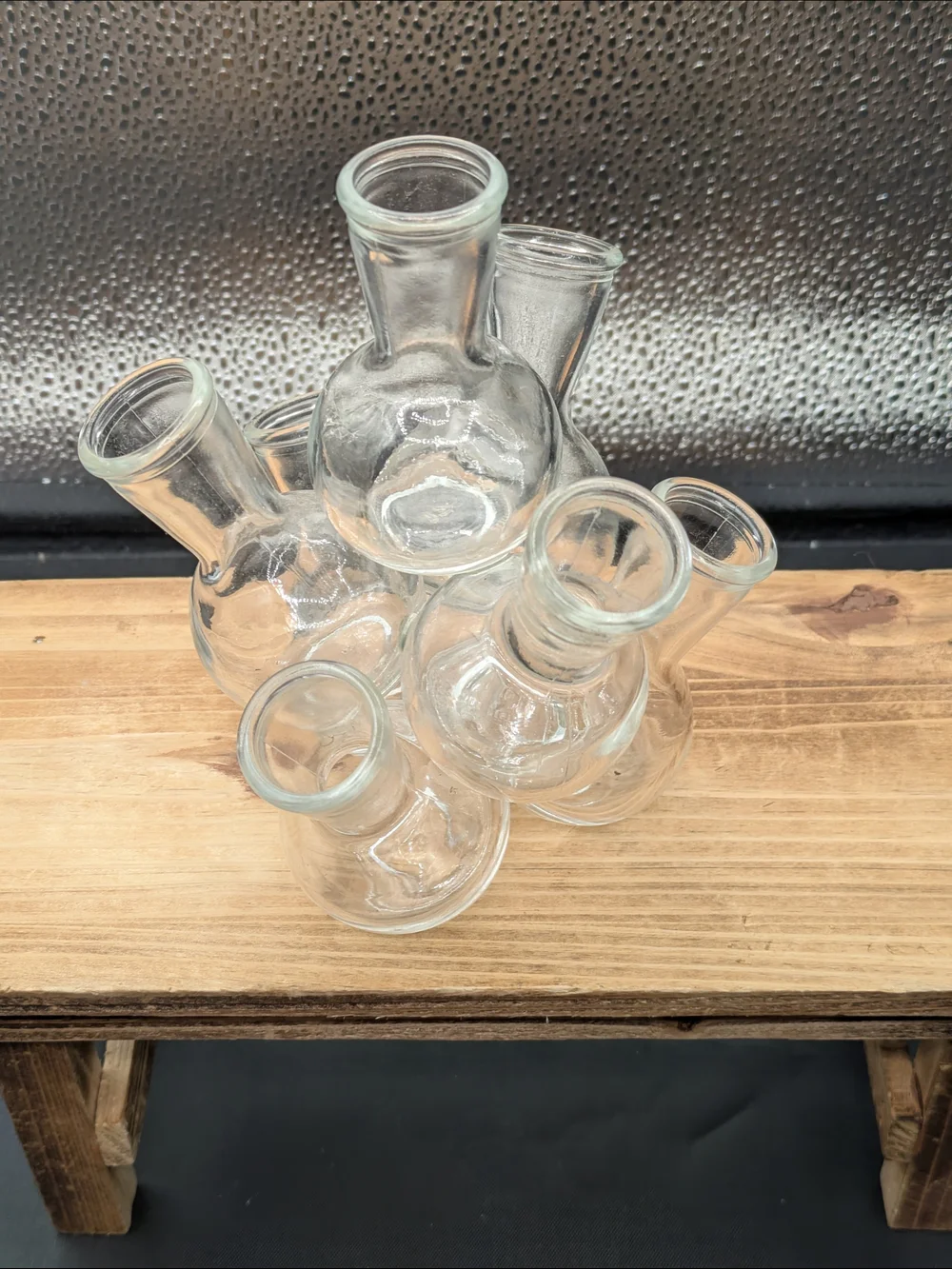 Clear Glass Cluster Bud Vase - Decorative Home Accent